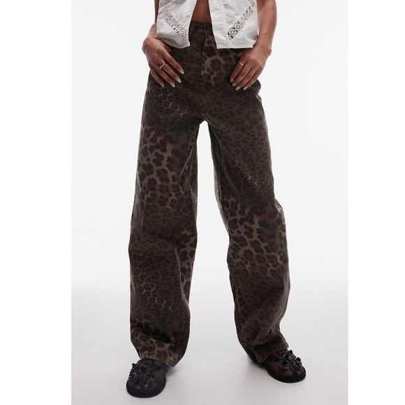 Topshop Leopard High Waist Jeans, sz 28 - Picture 7 of 7